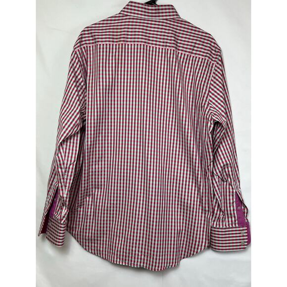 Robert Graham Mens Size Large Red/Gray/White Check Long Sleeve Button Down Shirt - Picture 8 of 8